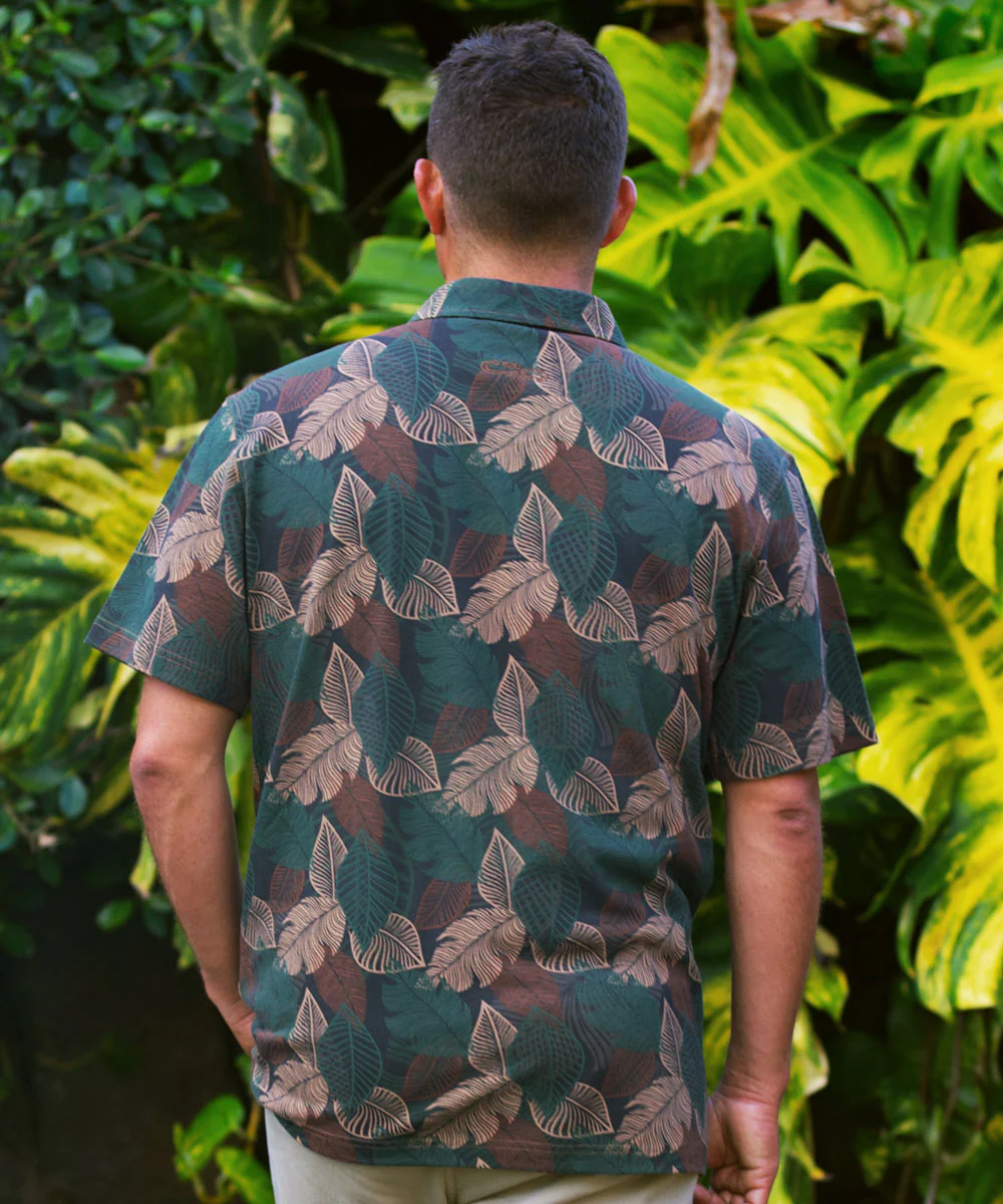 Autumn Ferns - Pine Short Sleeve Hawaiian Polo Shirt - Image 3