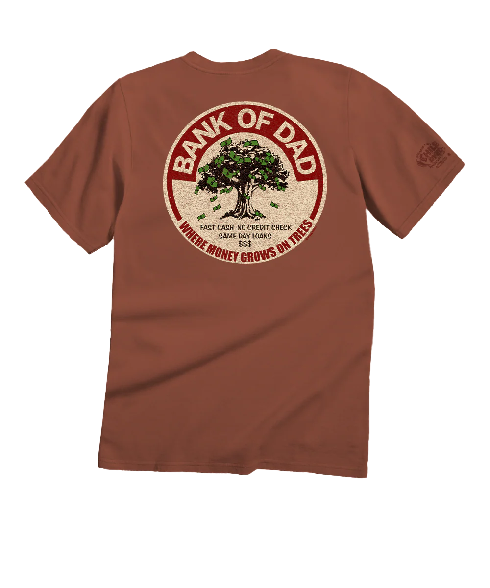 Bank Of Dad Trees - Chile Dyed Short Sleeve Crewneck T-Shirt