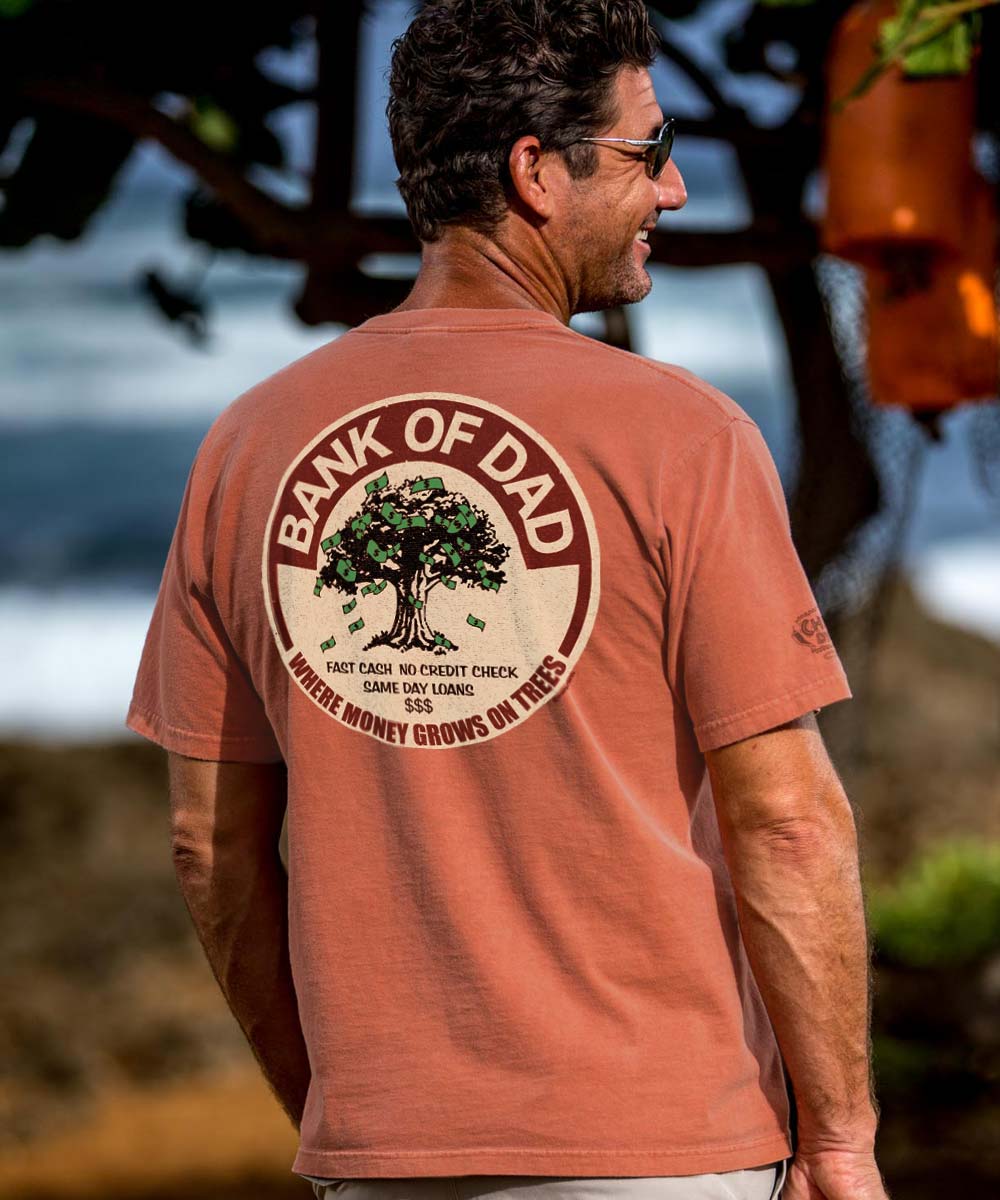 Bank Of Dad Trees - Chile Dyed Short Sleeve Crewneck T-Shirt - Image 2
