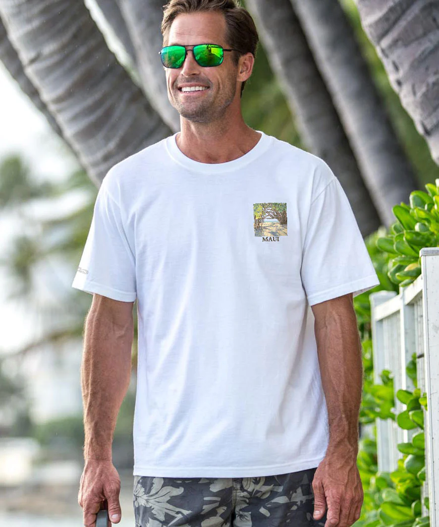 Banyan Tree Court - White Short Sleeve Crewneck T-Shirt - Image 3
