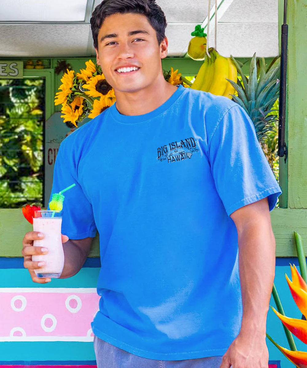 Big Island Best - Blue Hawaii Dyed Short Sleeve Crewneck T-Shirt - Image 3