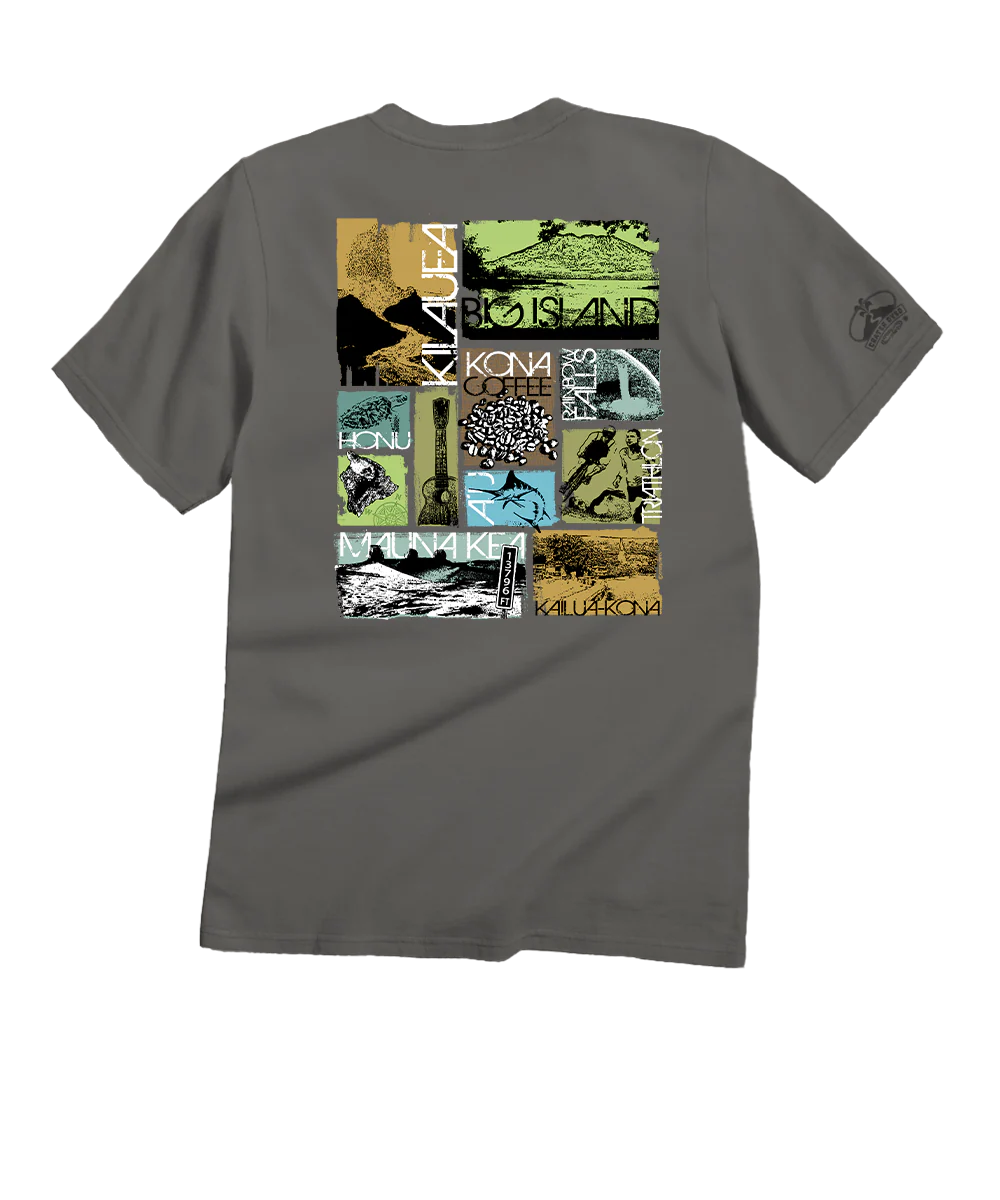 Big Island Collage - Crater Dyed® Short Sleeve Crewneck T-Shirt
