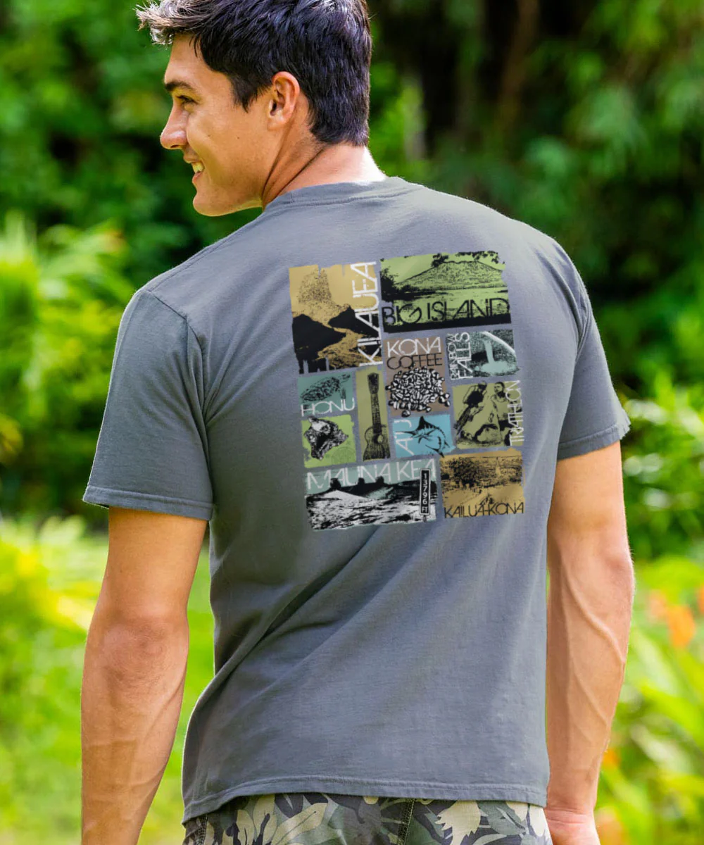 Big Island Collage - Crater Dyed® Short Sleeve Crewneck T-Shirt - Image 2