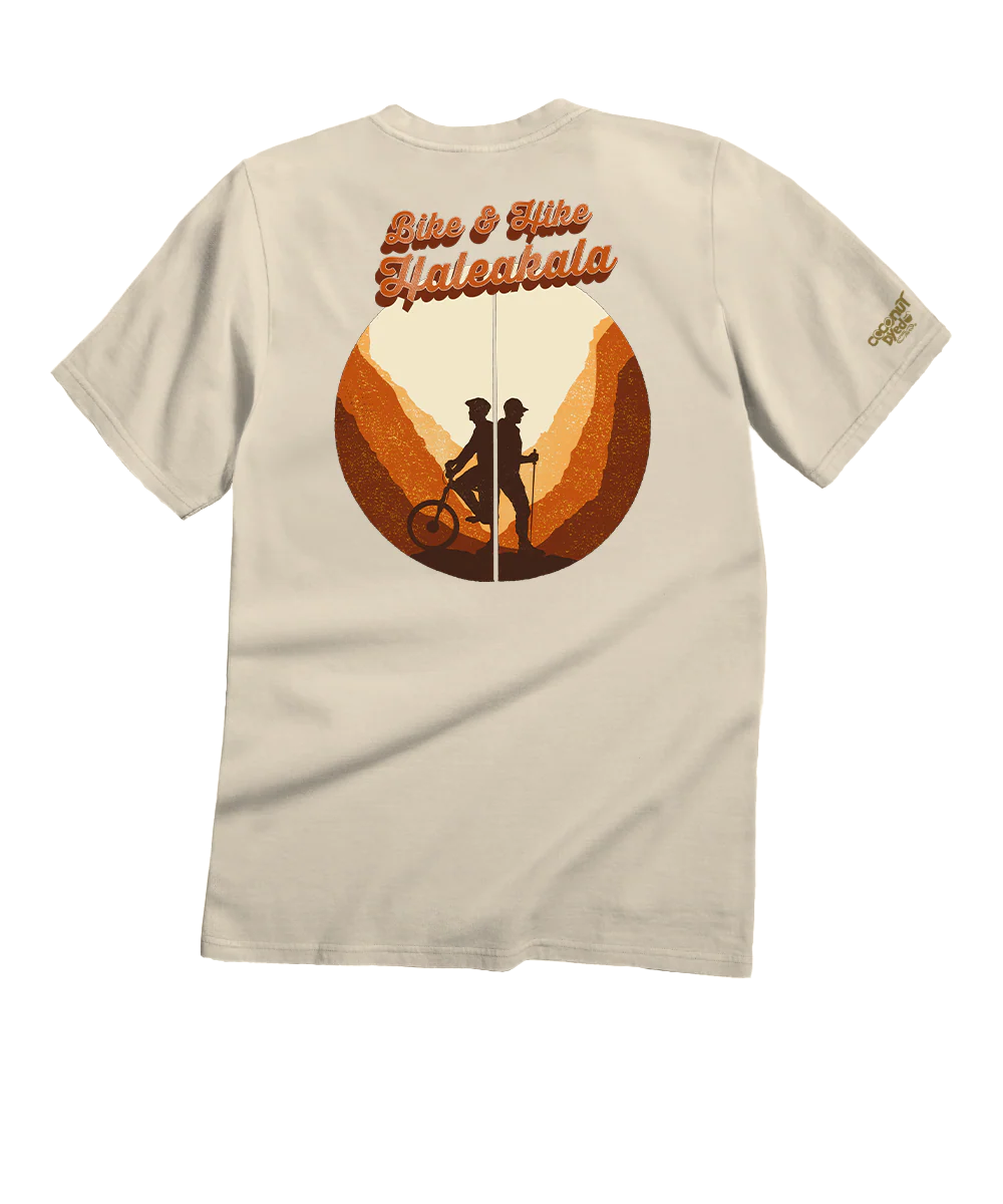 Bike Hike Haleakala - Coconut Dyed Short Sleeve Crewneck T-Shirt
