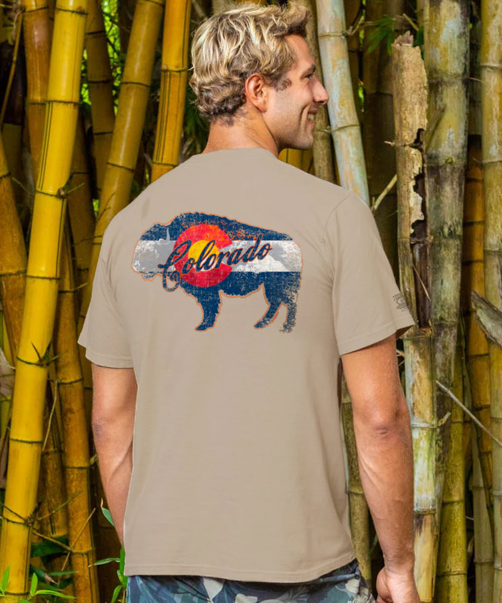 Buffalo Flag - Kona Coffee Dyed Short Sleeve Crewneck T-Shirt - Image 2