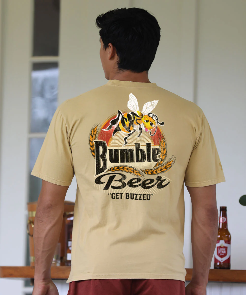 Bumble Beer - Beer Dyed Short Sleeve Crewneck T-Shirt - Image 2