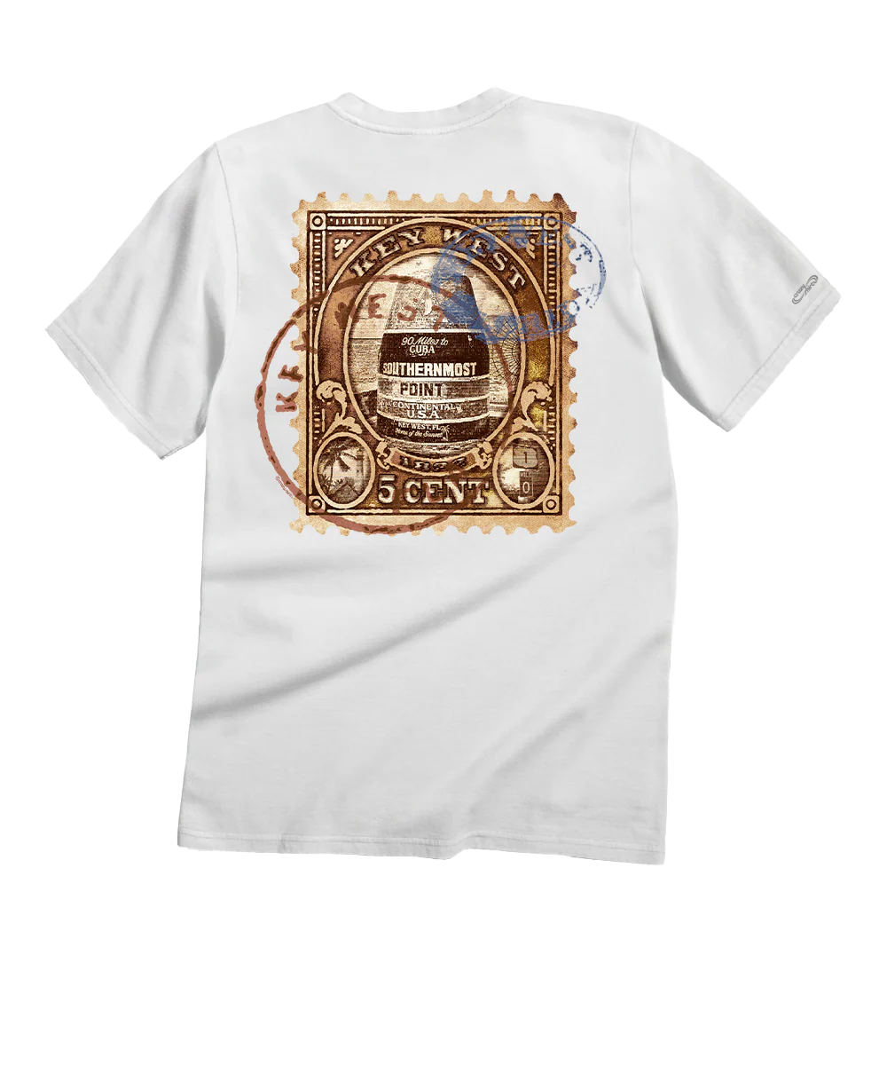 Buoy Stamp - White Short Sleeve Crewneck T-Shirt