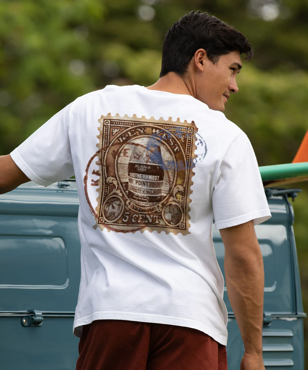 Buoy Stamp - White Short Sleeve Crewneck T-Shirt - Image 2