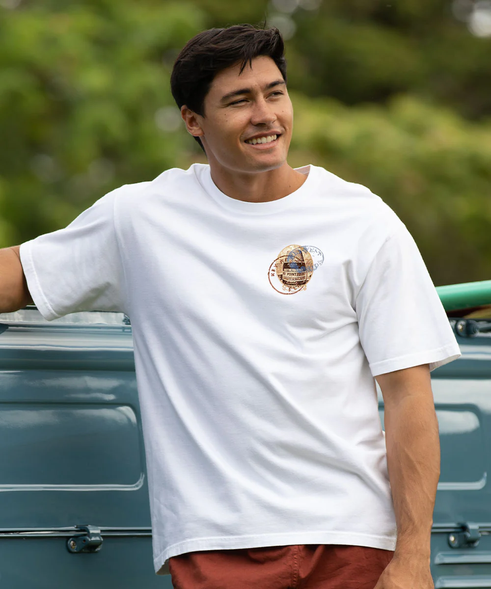 Buoy Stamp - White Short Sleeve Crewneck T-Shirt - Image 3