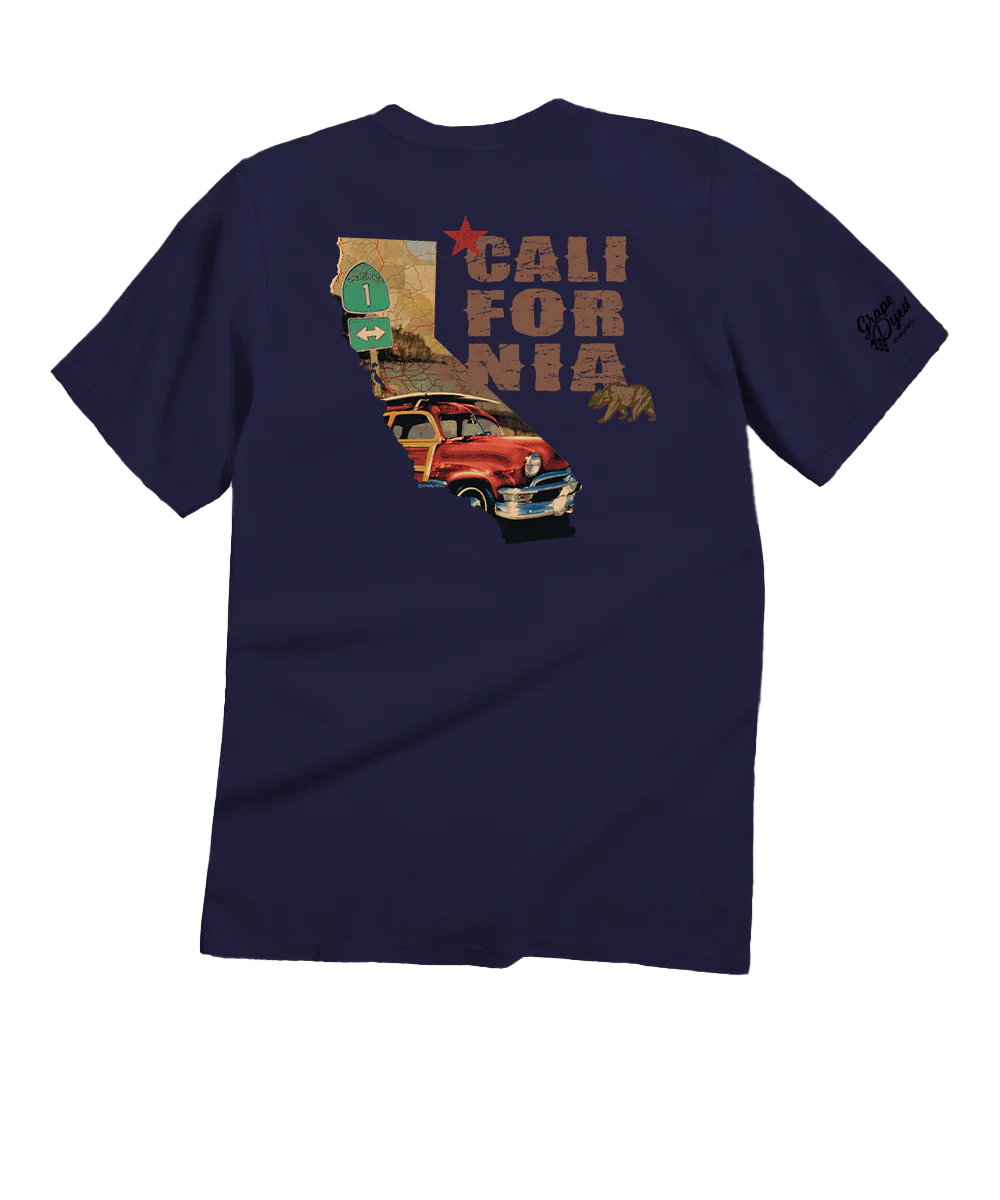 Cali Scenic - Grape Dyed Short Sleeve Crewneck T-Shirt