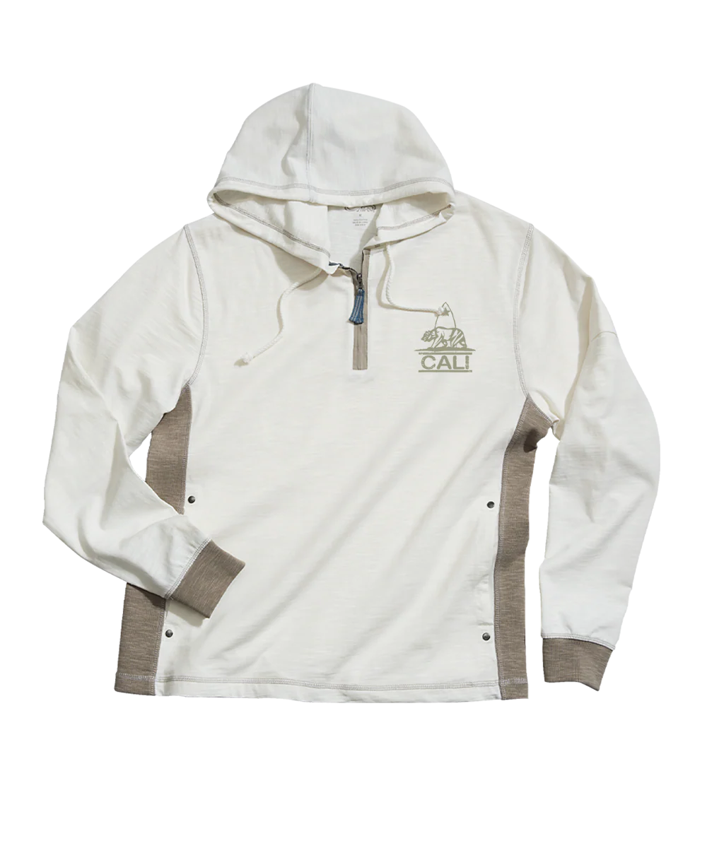 California Bear Mark - Natural/Gray Long Sleeve Longboard Hooded Tee - Image 4