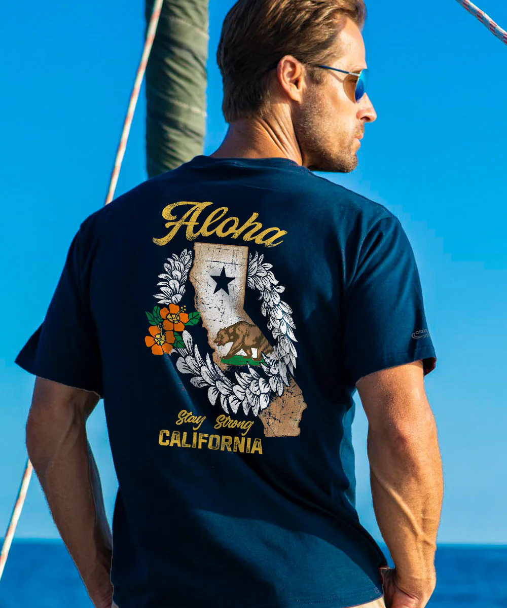 California Strong - Navy Short Sleeve Crewneck T-Shirt - Image 2
