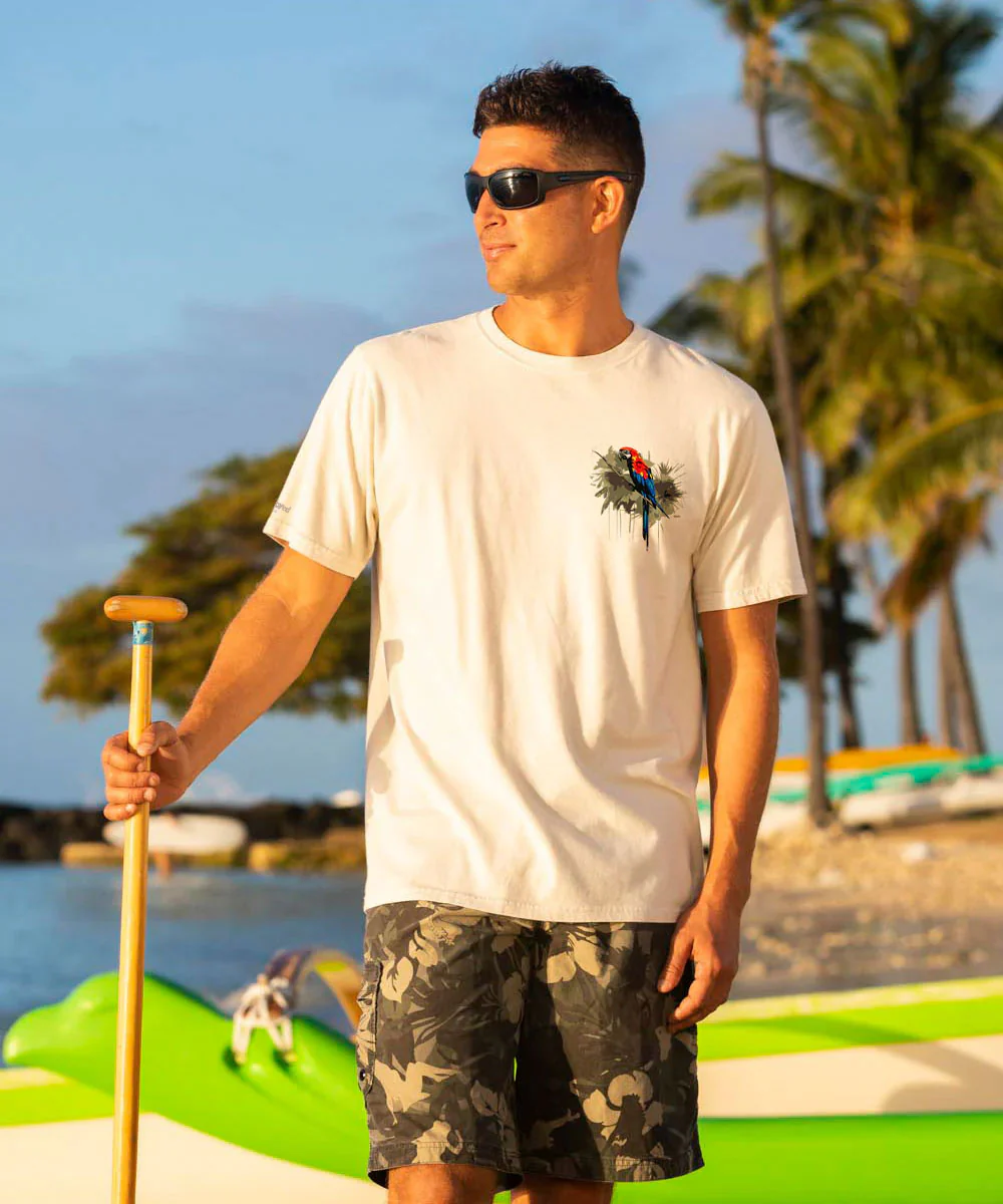 Camo Parrot - Coconut Dyed Short Sleeve Crewneck T-Shirt - Image 3