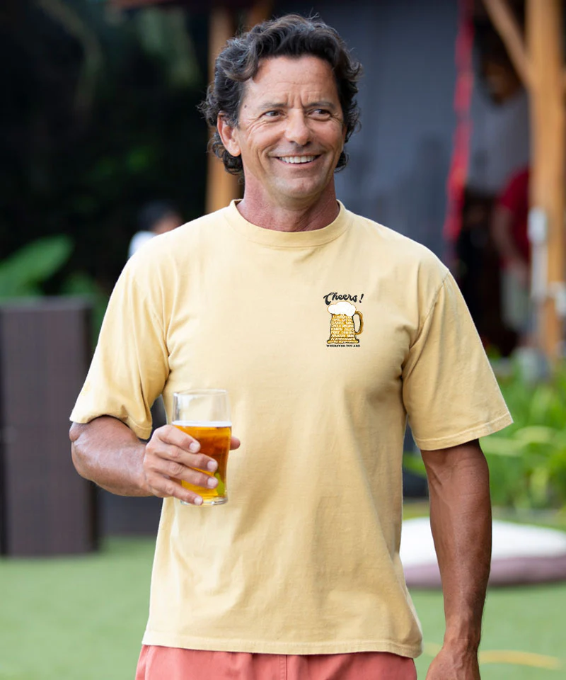 Cheers Around The World - Beer Dyed Short Sleeve Crewneck T-Shirt - Image 3