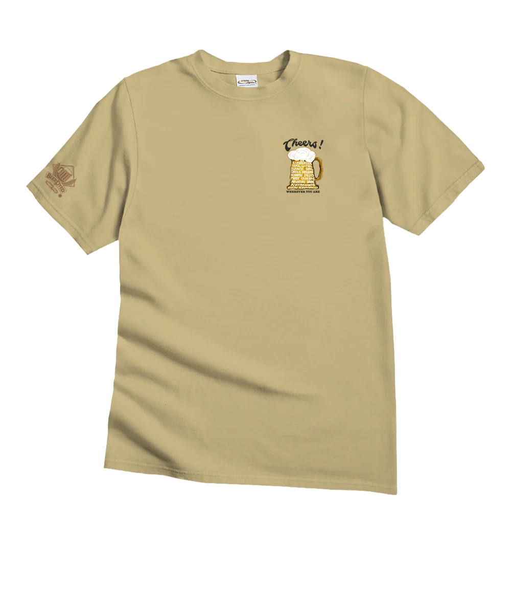 Cheers Around The World - Beer Dyed Short Sleeve Crewneck T-Shirt - Image 4