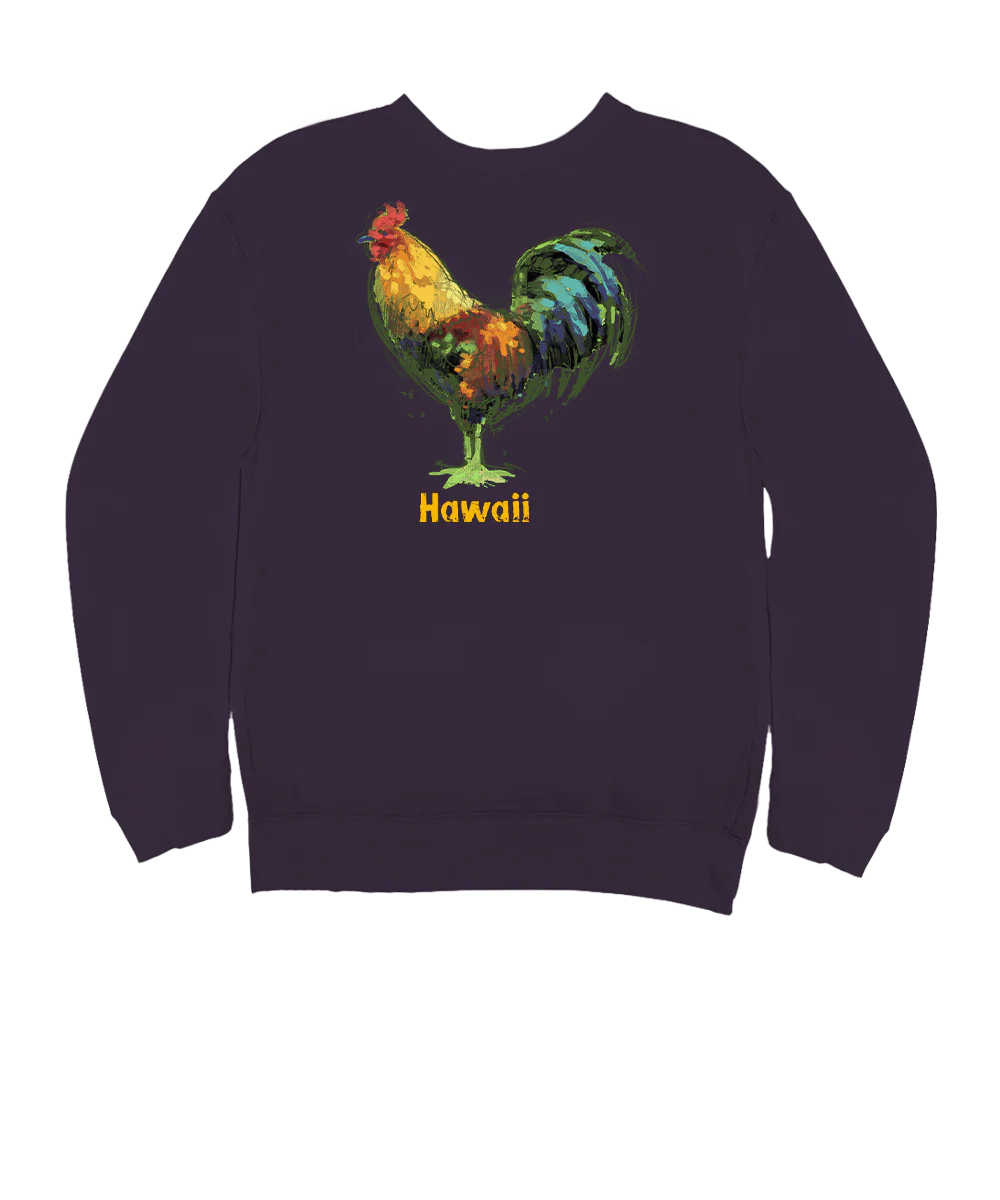 Chicken Scratch - Blackberry Dyed Long Sleeve Sweatshirt