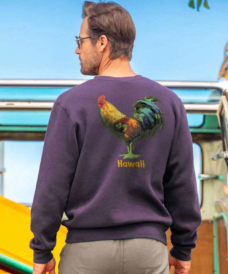 Chicken Scratch - Blackberry Dyed Long Sleeve Sweatshirt - Image 2