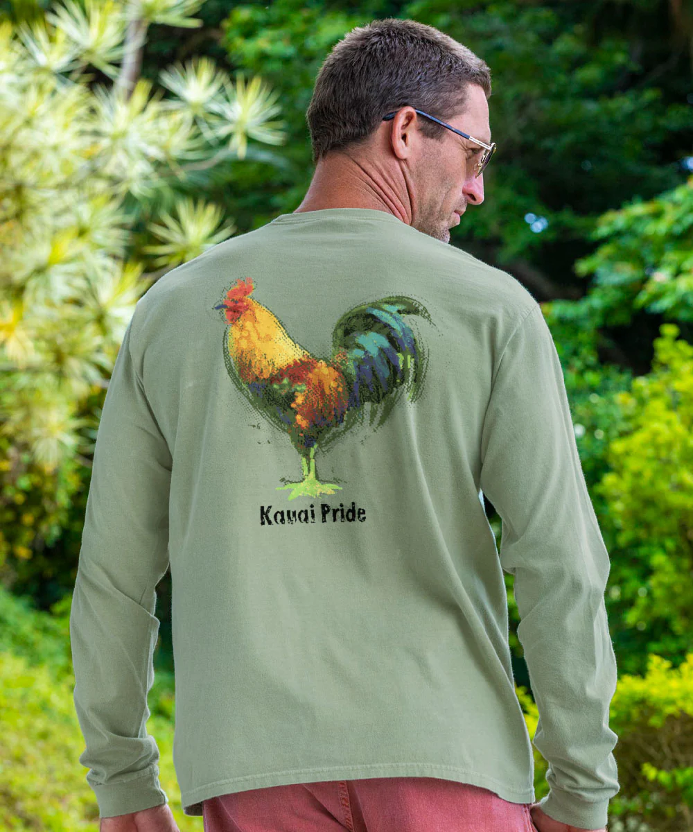 Chicken Scratch - Hemp Dyed Long Sleeve Crewneck T-Shirt - Image 2