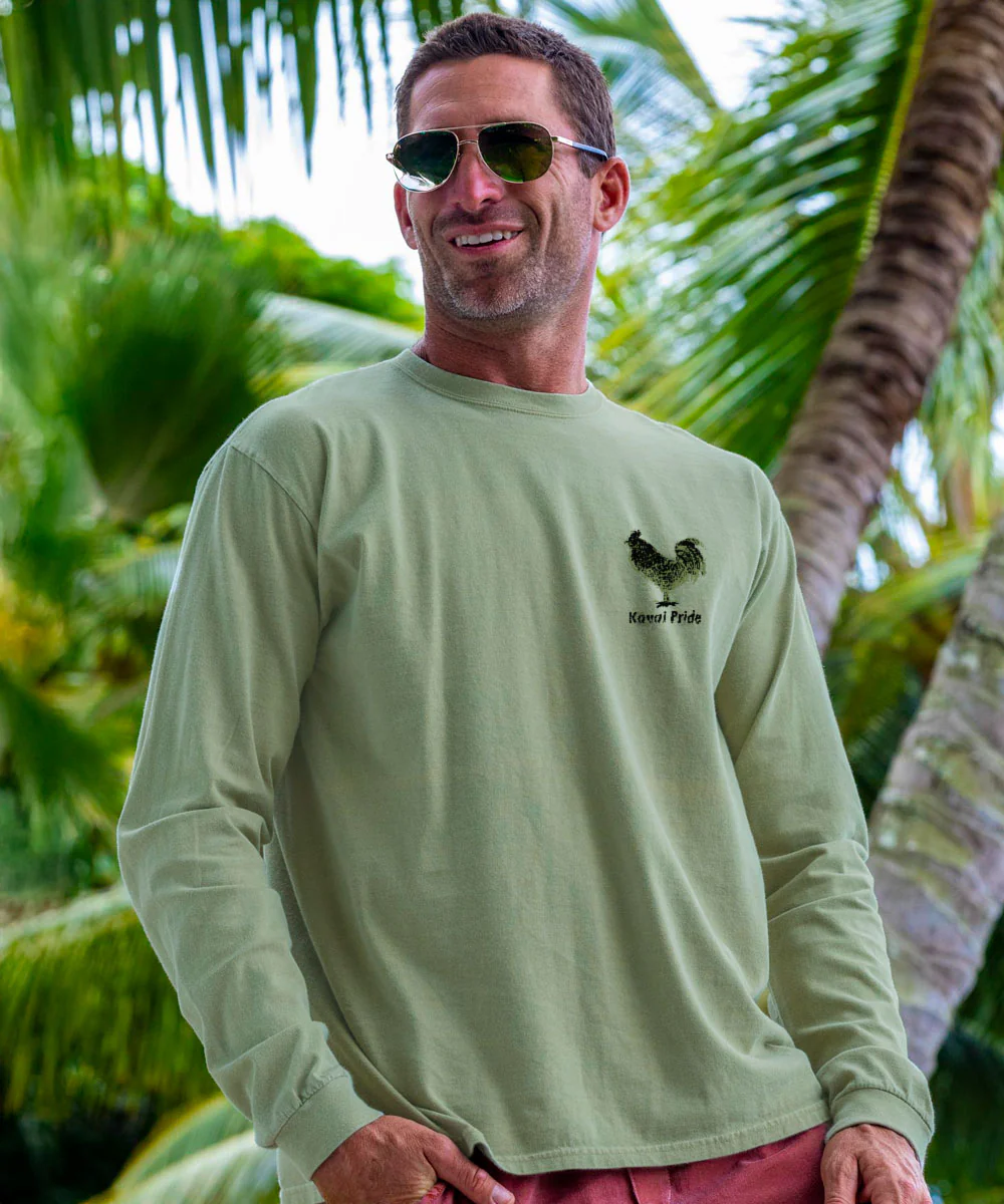 Chicken Scratch - Hemp Dyed Long Sleeve Crewneck T-Shirt - Image 3
