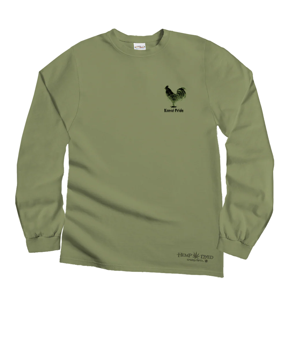 Chicken Scratch - Hemp Dyed Long Sleeve Crewneck T-Shirt - Image 4