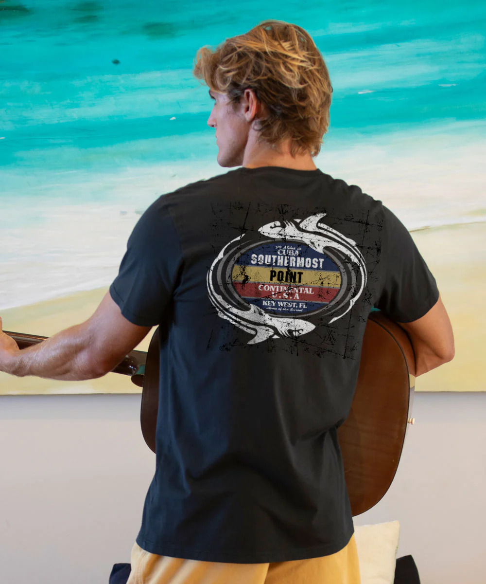 Circling Buoy - Jet Black Short Sleeve Pima T-Shirt - Image 2