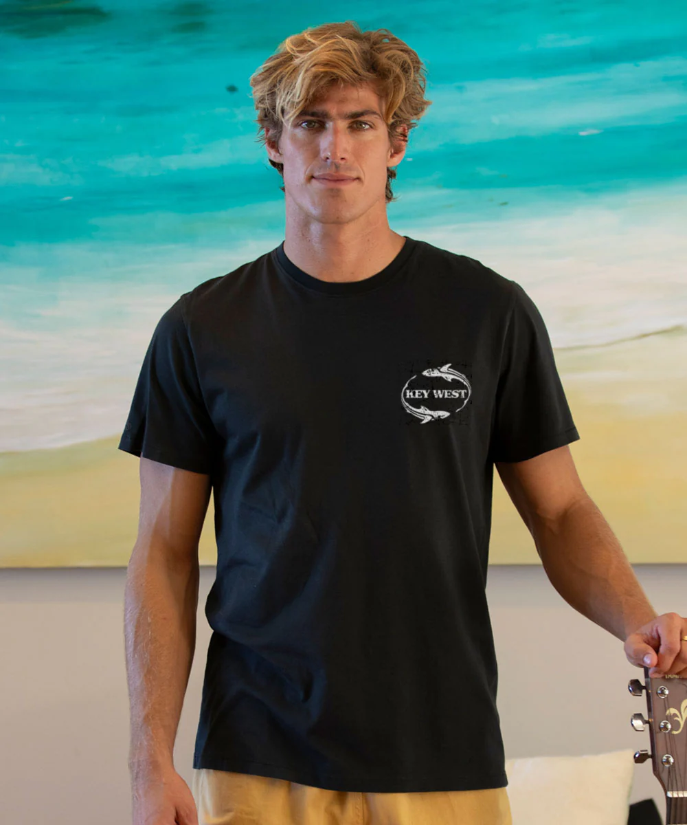 Circling Buoy - Jet Black Short Sleeve Pima T-Shirt - Image 3