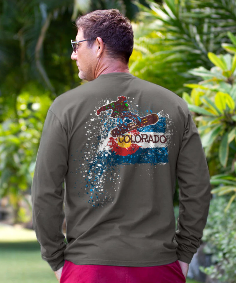 Colorado Backcountry - Crater Dyed® Long Sleeve Crewneck T-Shirt - Image 2