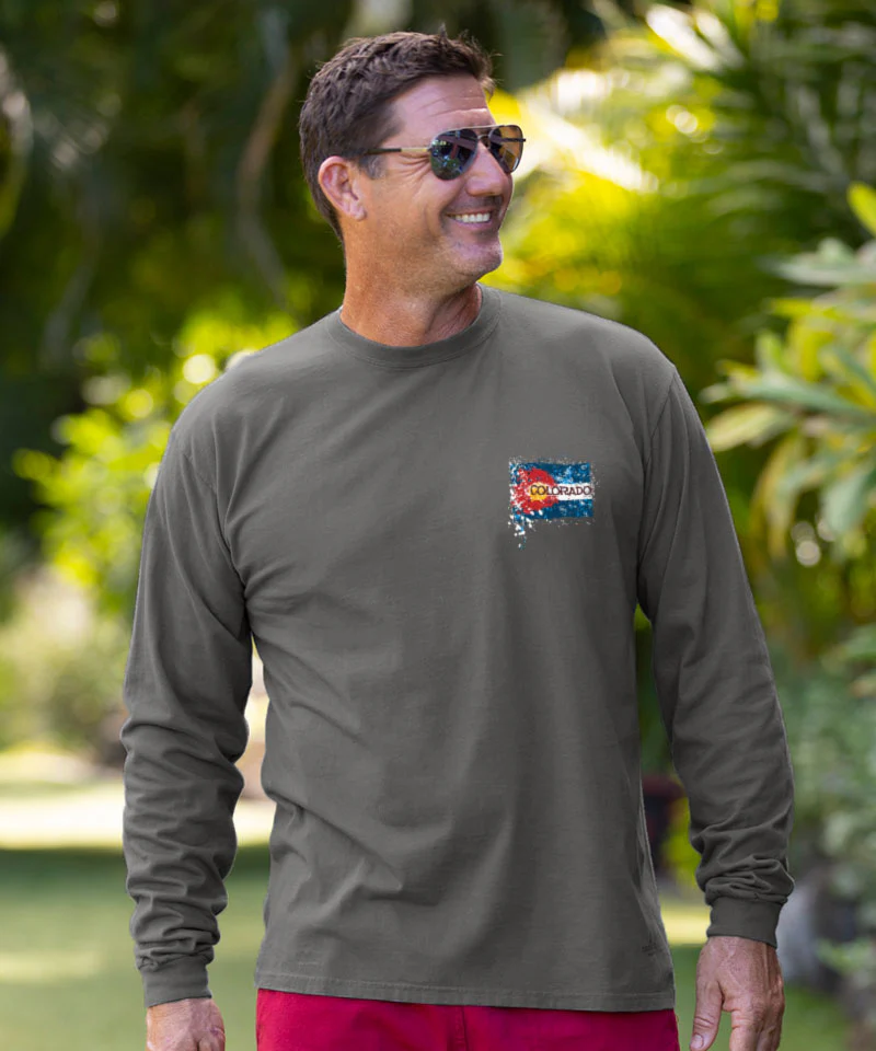 Colorado Backcountry - Crater Dyed® Long Sleeve Crewneck T-Shirt - Image 3