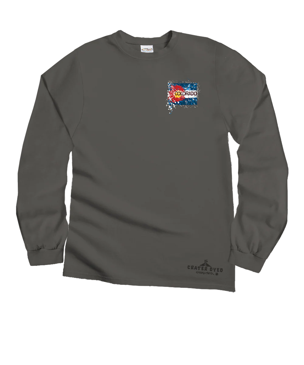 Colorado Backcountry - Crater Dyed® Long Sleeve Crewneck T-Shirt - Image 4