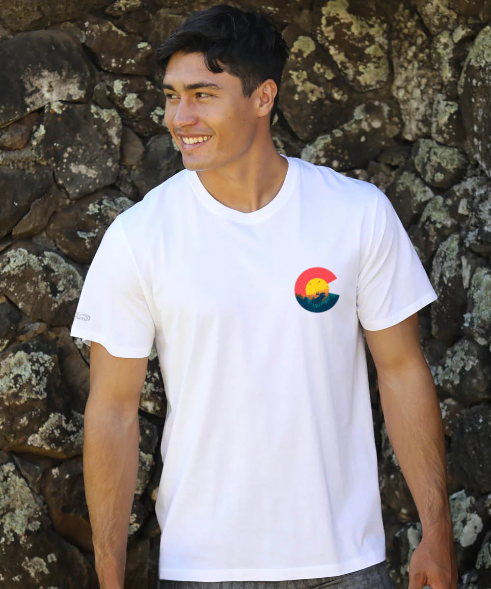 Colorado Moose - White Short Sleeve Pima T-Shirt - Image 3