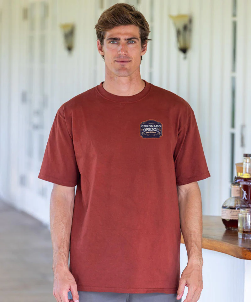 Coronado Sunset Sail - Whiskey Dyed Short Sleeve Crewneck T-Shirt - Image 3