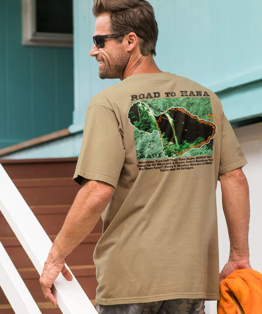 Crazy Road To Hana - Kona Coffee Dyed Short Sleeve Crewneck T-Shirt - Image 2
