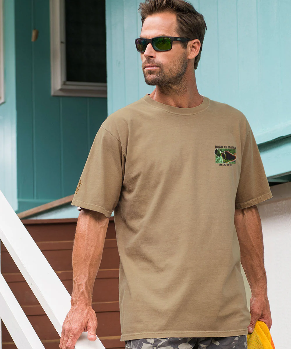 Crazy Road To Hana - Kona Coffee Dyed Short Sleeve Crewneck T-Shirt - Image 3