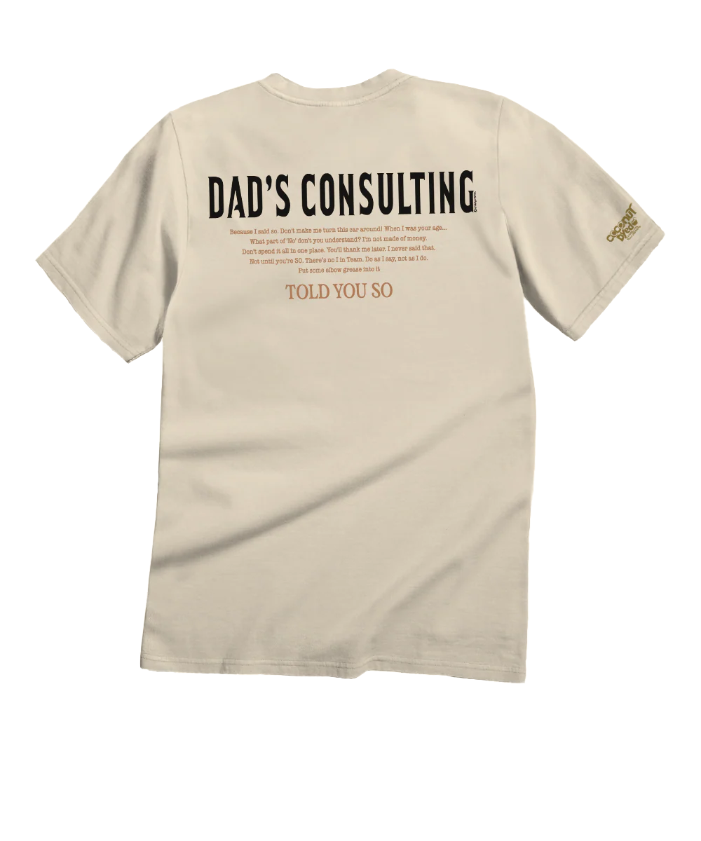 Dad Consulting - Coconut Dyed Short Sleeve Crewneck T-Shirt