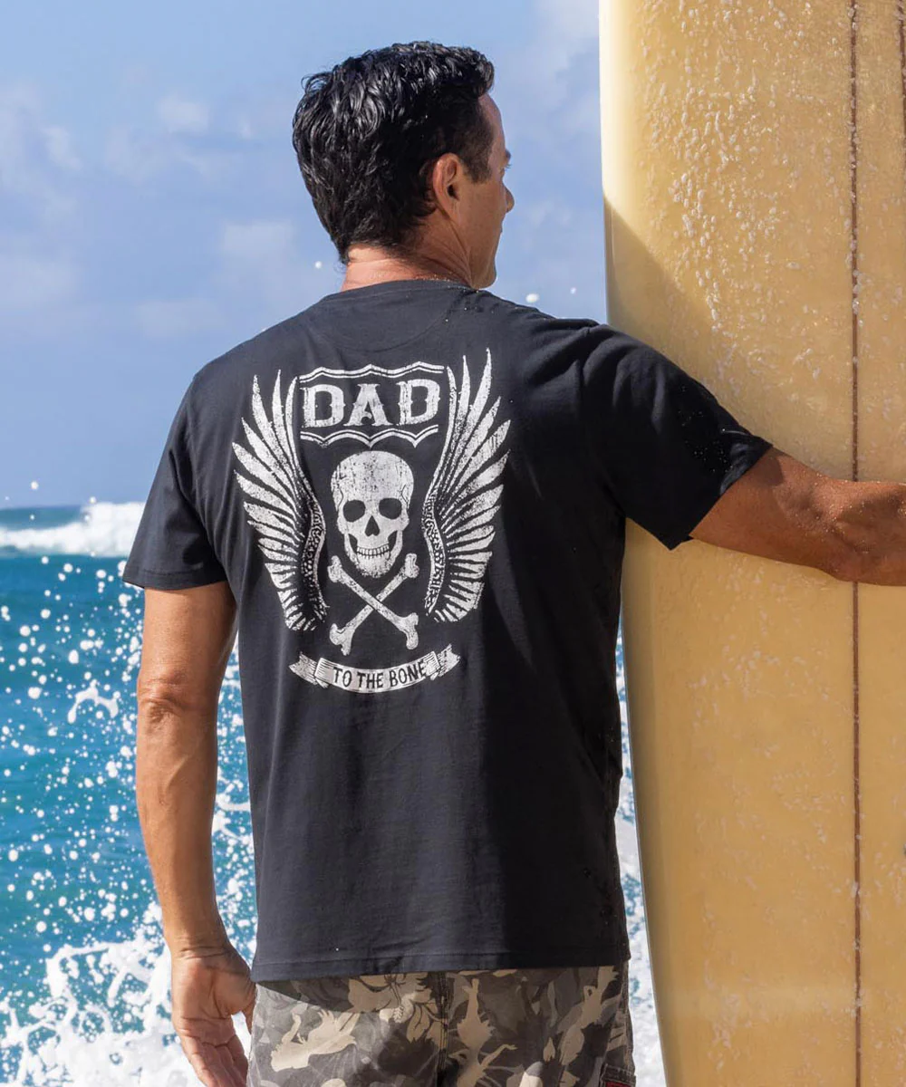 Dad To The Bone - Jet Black Short Sleeve Pima T-Shirt - Image 2