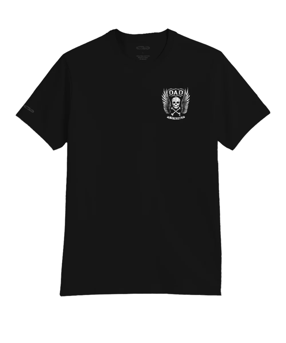 Dad To The Bone - Jet Black Short Sleeve Pima T-Shirt - Image 4