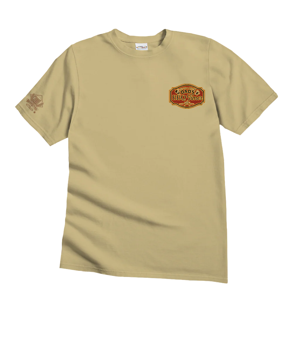 Dads BBQ Timer - Beer Dyed Short Sleeve Crewneck T-Shirt - Image 4