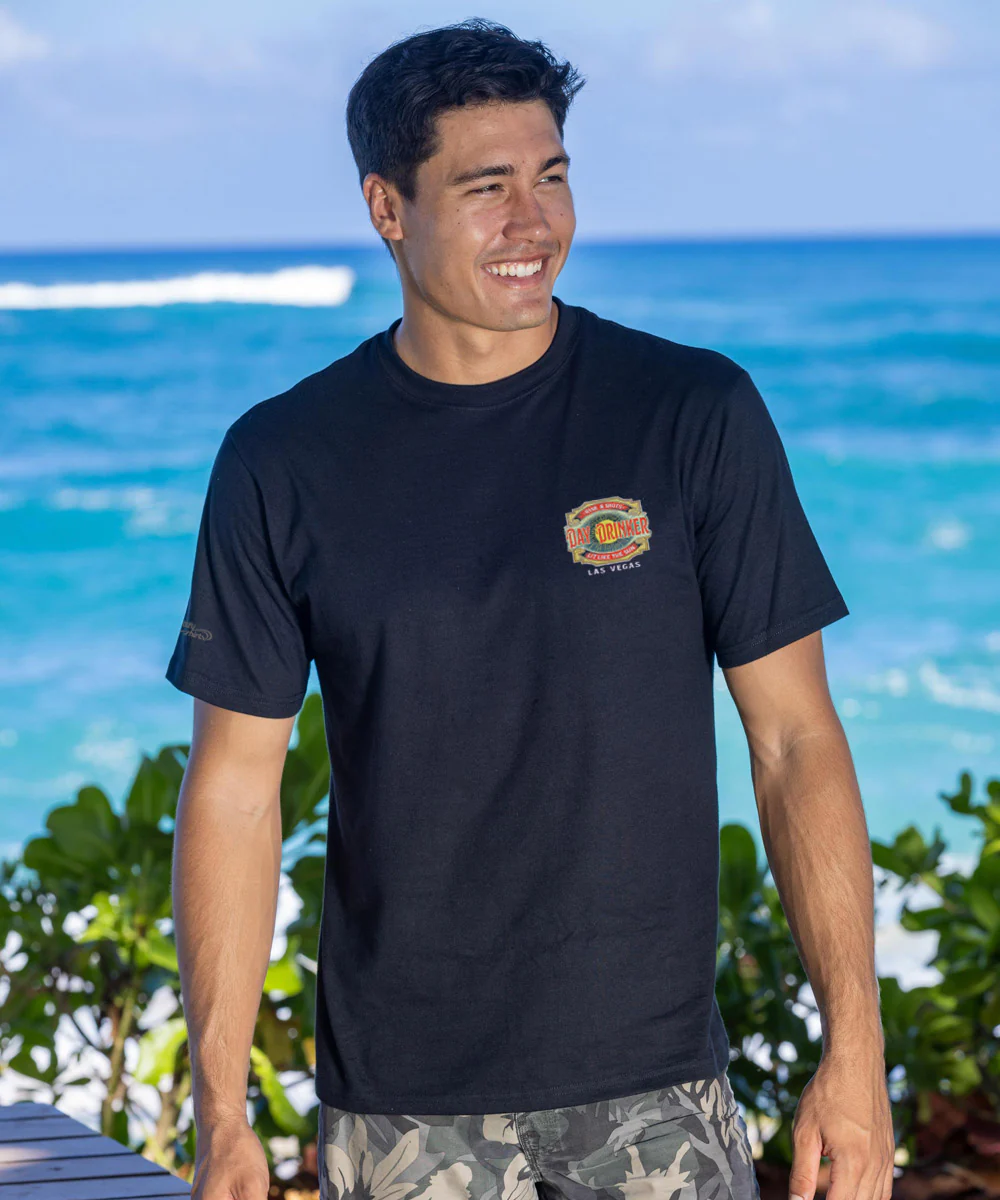 Day Drinker - Black Short Sleeve Crewneck T-Shirt - Image 3