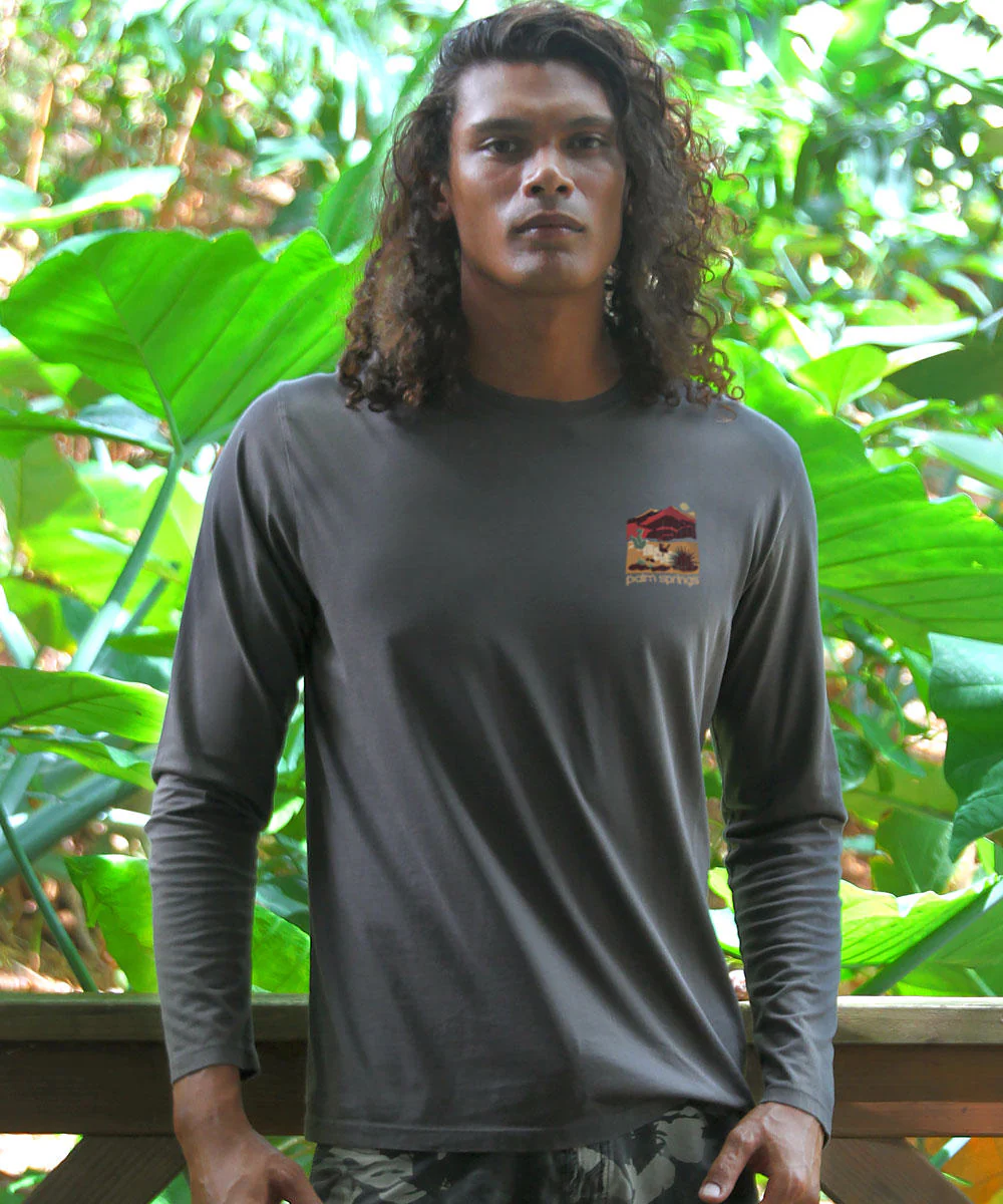 Desert Retreat - Smoke Long Sleeve Pima T-Shirt - Image 3