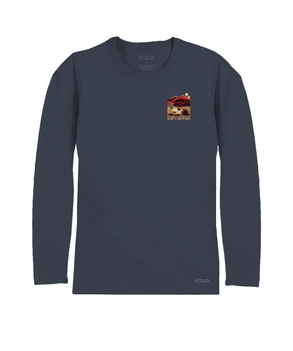 Desert Retreat - Smoke Long Sleeve Pima T-Shirt - Image 4