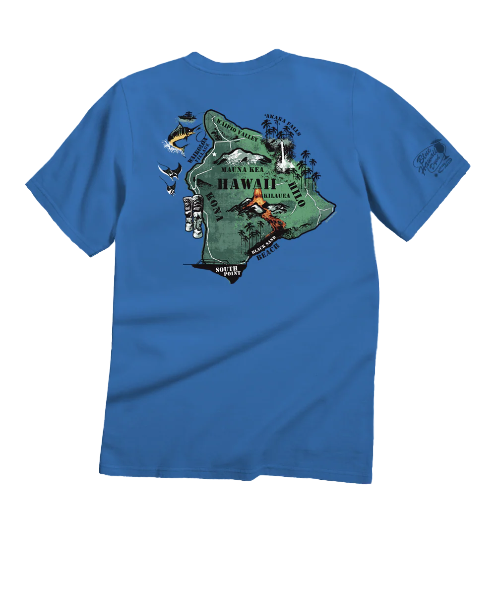 Destination Big Island - Blue Hawaii Dyed Short Sleeve Crewneck T-Shirt