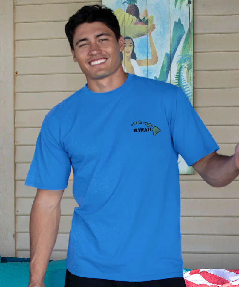 Destination Big Island - Blue Hawaii Dyed Short Sleeve Crewneck T-Shirt - Image 3