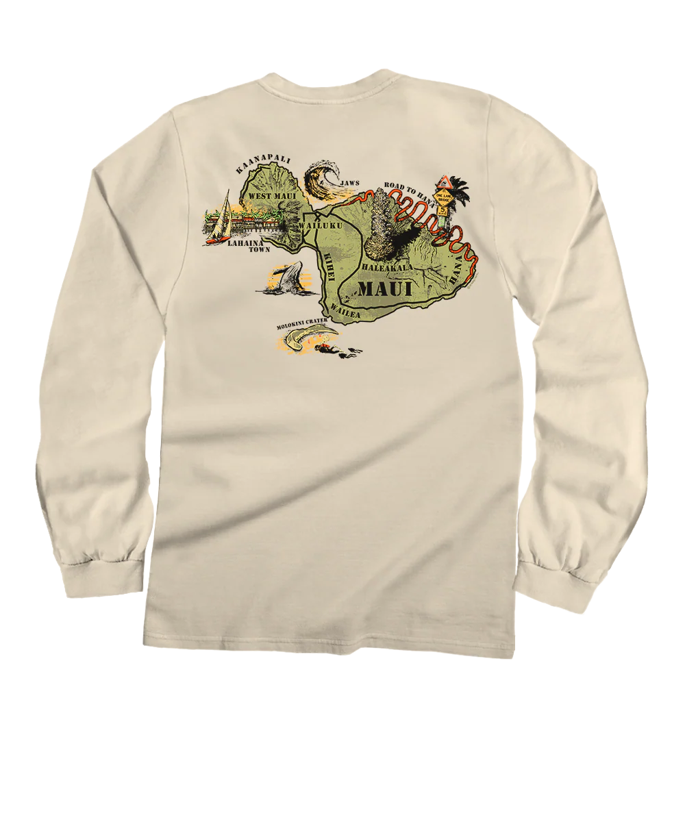 Destination Maui - Coconut Dyed Long Sleeve Crewneck T-Shirt
