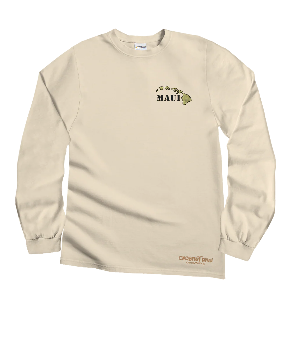 Destination Maui - Coconut Dyed Long Sleeve Crewneck T-Shirt - Image 4