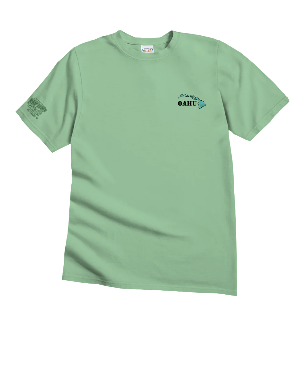 Destination Oahu - Key Lime Dyed Short Sleeve Crewneck T-Shirt - Image 4