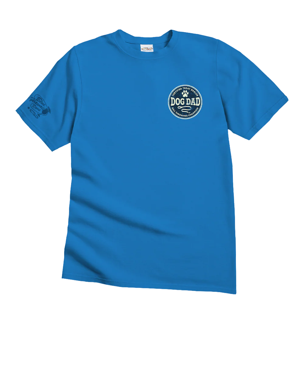 Dog Dad - Blue Hawaii Dyed Short Sleeve Crewneck T-Shirt - Image 4