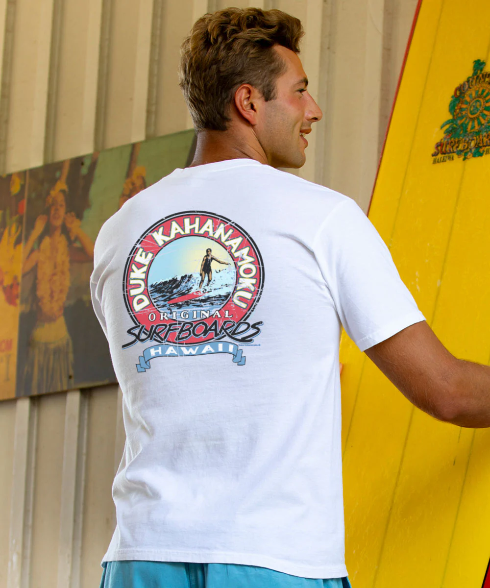 Duke Kahanamoku Surfboards - White Short Sleeve Crewneck T-Shirt - Image 2