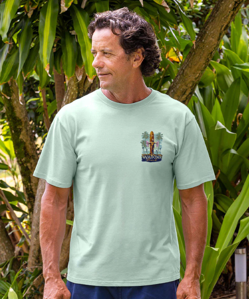 Duke Statue - Seaglass Short Sleeve Crewneck T-Shirt - Image 3