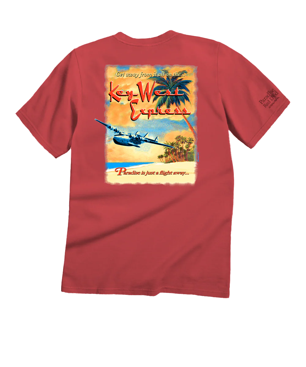 Dune Buggy Surf - Paradise Red Dyed Short Sleeve Crewneck T-Shirt