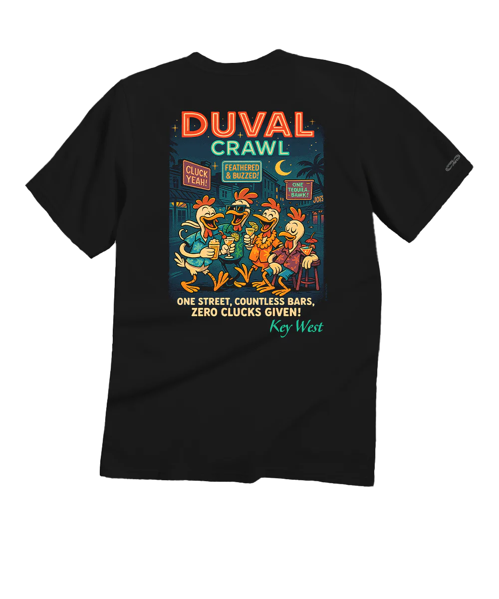 Duval Crawl Chickens - Black Short Sleeve Crewneck T-Shirt